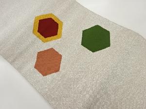 亀甲模様織出し名古屋帯